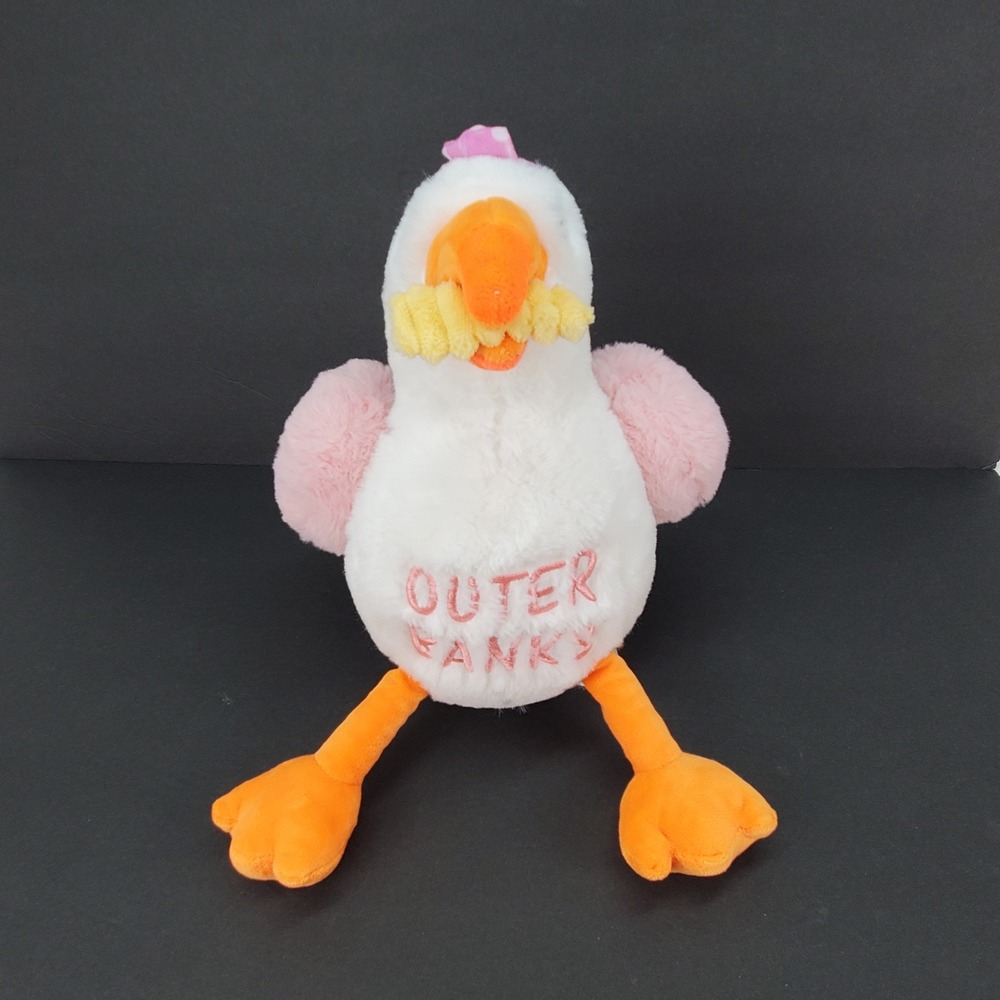 Fiesta Outer Banks Seagull Plush White Pink Bird Stuffed Animal Souvenir 10 inch